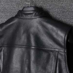 Gilet en cuir de service OEM ODM à vendre Gilet en cuir de moto en tissu pour hommes à prix de gros d'usine - Product Image 4