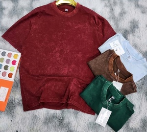 Plain Cotton High Quality T-Shirt Custom Vintage Acid Wash T-Shirt Heavy <b>Weight</b> Oversized <b>Blank</b> T-Shirt - Product Image 2