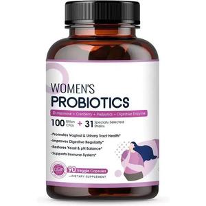OEM/ODM Private Label Women Probiotics Capsules Dietary Supplements 100 Billion CFUs Synbiotic Prebiotic& Probiotics Mixed Caps - Product Image 1