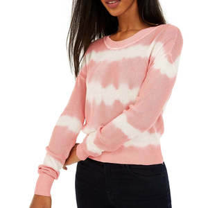 Maglione girocollo rosa tie-dye da donna Crave Fame Juniors, taglia XS - Product Image 2