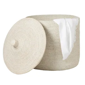HNH Craft's Eco-Friendly Best Choice Customizable OEM Rectangle Seagrass Bohemian Handwoven Multifunction 0-1L Capacity <b>Storage</b> - Product Image 5
