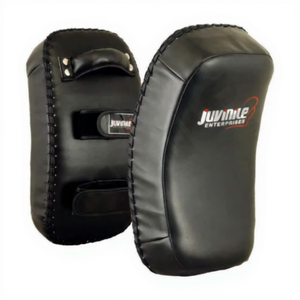 Coussin d'entraînement de boxe Muay Thai avec logo personnalisé, vente en gros, cuir véritable de haute qualité, bouclier d'entraînement incurvé pour les coups de poing - Product Image 1