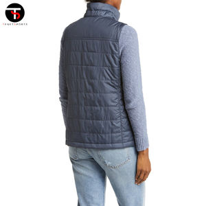 Chaleco de invierno impermeable para entrenamiento para mujer, ropa exterior transpirable de nailon y poliéster, chaleco acolchado de algodón con cuello hinchado a prueba de viento - Product Image 2
