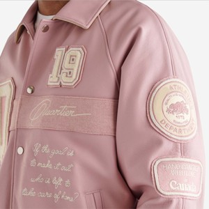 Unisex Athletic Varsity <b>Jacket</b> - High-Quality Wool and Leather, Perfect for Sports Teams and Everyday Style - Product Image 4