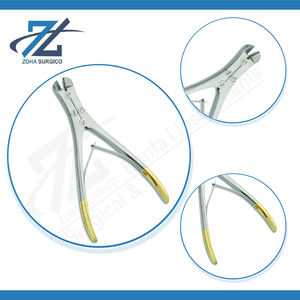 Cortador Lateral Manual con Mangos Dorados, Bordes de Carburo de Tungsteno y Mordazas Redondeadas para Cortar Alambres de Kirschner de 2.5mm, 230mm de Largo, Uso Médico Quirúrgico - Product Image 4