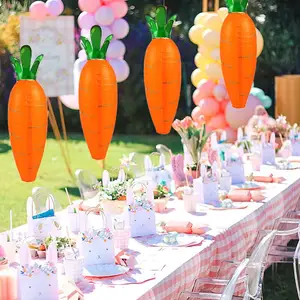 Easter Carrot Lanterns Easter Party DIY Paper Bunny Carrot Hanging Lantern For Kids Happy Easter Party Decorations