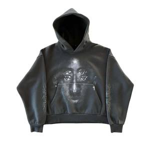 Nouveau sweat-shirt oversize délavé à l'acide, sweat-shirt à cordon de serrage, sweat-shirt à capuche zippé, veste délavée au soleil - Product Image 6