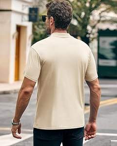 Camisetas transpirables de verano con cuello simulado, camisetas de talla grande con hombros caídos y cuello redondo para hombre, camisetas cuadradas de media manga de algodón de gran tamaño - Product Image 4