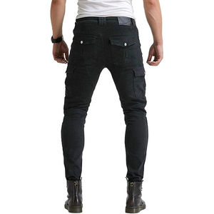 Pantalones Vaqueros de Motocicleta Negros para Hombre, con Protección de Kevlar, Seis Bolsillos, Pantalones de Mezclilla Blindados para Motociclismo, Certificación CE - Product Image 3