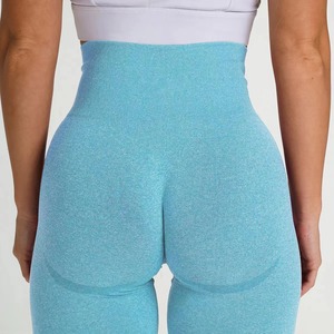 Women's High Waist Gym Sports Shorts Seamless Fitness <b>Leggings</b> with Three-Point Hip Design Casual Summer Yoga Running Pants - Product Image 1