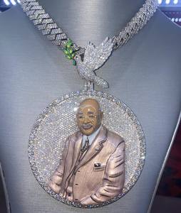 จี้เพชรวงกลมสีเงินสเตอลิง925 14K สีเหลืองทองชุบ5-Ct เพชรโมอิสซาไนต์สำหรับงานปาร์ตี้เท่านั้นจี้เสน่ห์ประเภท - Product Image 1