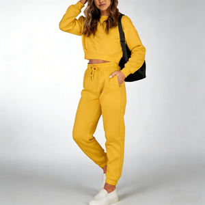 Vendeur vedette, survêtement uni uni pour femme, coupe régulière, de haute qualité, ample, longueur entière, survêtement brodé pour femme - Product Image 5