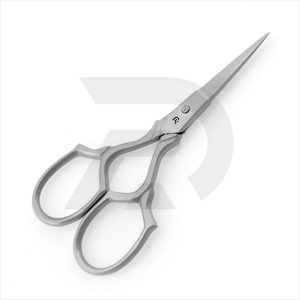 Ciseaux droits en acier inoxydable 4.5 ''à moitié plaqués or avec broderie pour la couture des ongles et les projets d'art pour enfants - Product Image 4