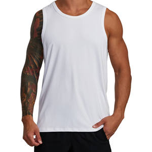 Camisetas sin mangas lisas con logotipo personalizado para hombre, camisetas sin mangas de entrenamiento de algodón en blanco transpirable de calidad superior, camisetas sin mangas transpirables de talla grande para hombre - Product Image 1