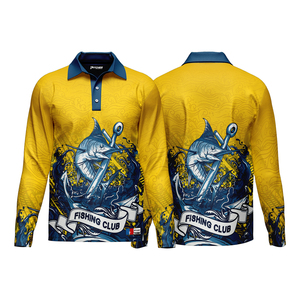 Camiseta Polo de Pesca de Manga Larga Unisex, Antibacteriana, con Estampado por Sublimación, Diseño Personalizado al por Mayor, Spandex/Poliéster, UPF 50+, Secado Rápido - Product Image 2