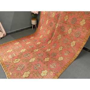 พรมตุรกีขนาดใหญ่ 5.6x10.7 ฟุต, พรมขนสัตว์ลายต้นไม้และพืชสีแดงสไตล์วินเทจ - Product Image 2