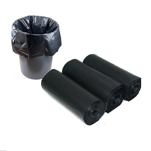 Vente en gros de doublure de poubelle en plastique noir écologique sac à gousset latéral robuste bon prix sur rouleau grand pour l'enlèvement des ordures - Product Image 3