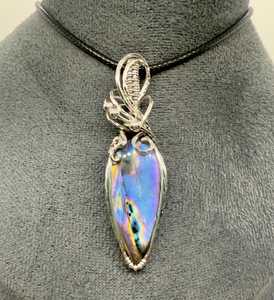 Pendentif en fil de labradorite arc-en-ciel en argent sterling fait à la main avec pierre précieuse de haute qualité - Product Image 6