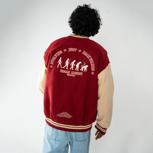 Veste universitaire de baseball Letterman en laine pour hommes, veste à col montant de grande taille style de la rue pour l'hiver, tissu à l'avant, vente en gros - Product Image 4