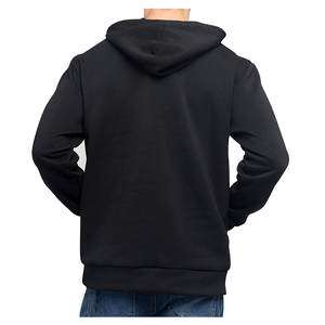 Sweat à capuche à fermeture éclair en molleton de coton épais pour hommes, logo de marque en relief, patchs en chenille, style pull, fermeture éclair complète, hiver uni - Product Image 2