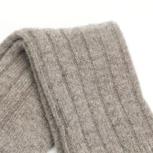 Breathable Mongolian Sheep Wool <b>Socks</b> Adults Men's Winter Crew Natural <b>Grey</b> Vertical Woven Loose Fit Logo Wholesale Custom - Product Image 2