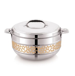 Hotpot forme ronde ustensiles de cuisine vaisselle fantaisie casserole or brillant fini en gros isolé Hotpot rond. - Product Image 3