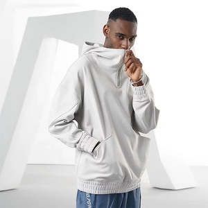 Sudadera con capucha clásica de lana de algodón de talla XL para hombre, ropa de calle sólida, sudadera con media cremallera, Jersey de entrenamiento de invierno personalizado, venta al por mayor - Product Image 4
