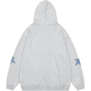 Trendy Men Winter Acid Wash Hoodie Oversized Streetwear Loose Fit Zipper-Up <b>Sweatshirt</b> <b>Retro</b> Faded Fashionable Casual Top 100% - Product Image 6