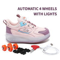 Chaussures à roulettes LED pour enfants Roues détachables Chaussures à roulettes lumineuses Chaussures à roulettes à propulsion Chaussures à roulettes à propulsion avec 4 roues LED