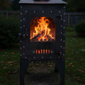 Poêle à bois autoportant léger Dorello New 09 en fonte d'aluminium, portable pour usage extérieur et intérieur, camping et cabane - Product Image 1
