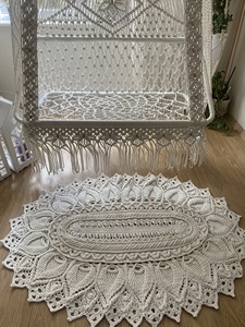 Hamaca colgante de cordón de algodón de macramé, columpio doble, estilo bohemio, tejido a mano, colgante para exteriores, interior, silla columpio doble para adultos - Product Image 5