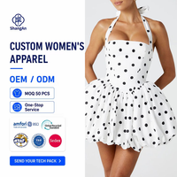 Vestido Profesional Personalizado con Estampado de Lunares y Espalda Descubierta, Fabricante Mayorista OEM ODM para Marcas DTC