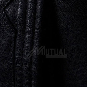 Chaqueta de motorista de cuero genuino para hombre con cuello alto y bolsillos para montar y uso informal Colocación del logotipo frontal - Product Image 4