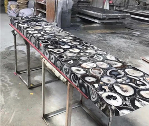 Sceau en agate poli artisanal, décoration de luxe pour la maison, motif floral religieux, agate et résine, artisanat de table pour un style exquis - Product Image 2