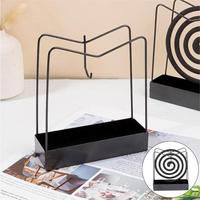 Support en métal en forme de lune support de bobine de moustique couleur noire parfait pour la maison chambre salon bureau utilisation support de bobine