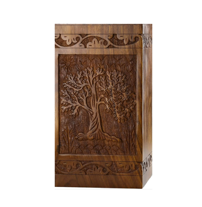 Urna de cremación decorativa Cenizas conmemorativas Urna de entierro JUEGO DE 4 Venta caliente Funeral Barato y Mejor Precio Madera tallada a mano - Product Image 6