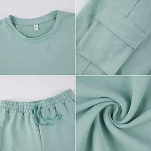 Nueva Ropa de Fábrica, Diseño Transpirable, Conjunto de Camiseta y Pantalones Cortos para Hombre, Corte Cuadrado, 240GSM, Proveedor Directo de Fábrica, Tejido Grueso Liso - Product Image 6