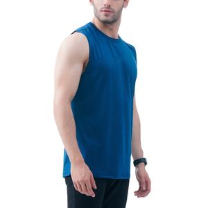 Camiseta sin mangas de gimnasio para hombre personalizada al por mayor, ropa deportiva ligera con decoración de insignias, estilo camiseta personalizada - Product Image 2