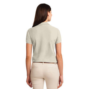 100% coton dames polos en couleur grise vêtements de golf unis pour dames avec logo personnalisé imprimé et broderie - Product Image 2