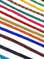 Échantillons Gratuits Vente en Gros 1 Pièce Dentelle Blanche Faite à la Main Plusieurs Couleurs Broderie Paillettes Franges 100% Polyester Bordure Brillante
