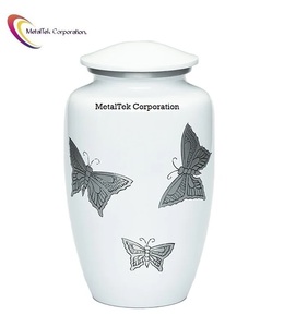 Urne de crémation en aluminium papillon personnalisée classique rouge souvenir adulte mémorial cendres bocaux fournitures funéraires urnes fabricant - Product Image 3