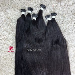 Extensions de cheveux humains vierges alignés sur les cuticules Micro Links Extensions de cheveux Cabello Humuno I Bouclés et ondulés droits - Product Image 1