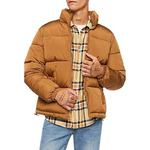 Chaqueta de Invierno Ligera de Alta Calidad para Hombre, con Capucha de Burbuja, Logotipo Personalizado, Cortavientos, Cuello Alto, Acolchada, de Lona, al por Mayor - Product Image 1