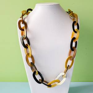 Collar con Colgante de Cuerno Natural Estilo Animal, Regalo de Boda, Joyería Decorativa con Ágata de la India - Product Image 4