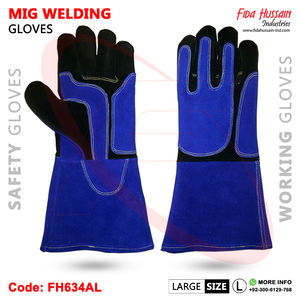 Gant de sécurité en cuir fendu à motif long résistant à la chaleur de qualité supérieure Gants en cuir de vachette Gants en cuir - Product Image 2