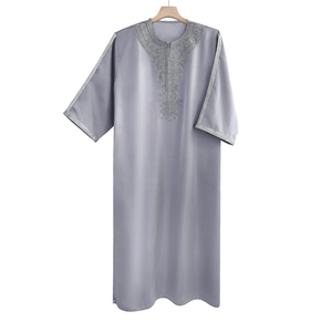 Islamic Clothing Custom Wholesale Summer <b>Thobe</b> New Design Wholesale High Quality Morocco Robe - Product Image 3