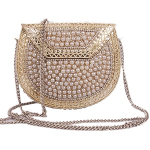 Meilleure qualité prix de gros argent résine perles pochette sac à main à la mode femmes sac à main. - Product Image 6