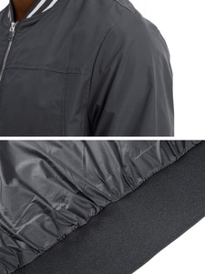 Men's Casual Comfortable Satin Bomber Jacket Solid Color <b>Zip</b> Outwear Embroidery Hood Decorations for Spring Autumn Fall Winter - Product Image 6