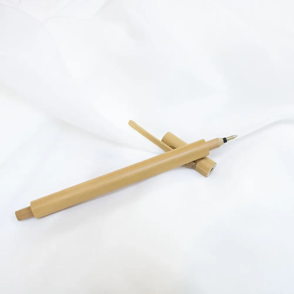 Çevre dostu bambu kalem el yapımı kalem ve kurşun kalem yazma bambu tükenmez ofis ve okul malzemeleri