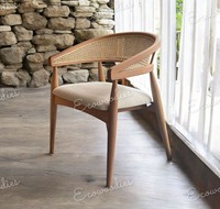 Chaises de salle à manger modernes en bambou et rotin faites à la main, design contemporain écologique, élégantes avec pieds coniques, pour villa, salon, chambre, parc